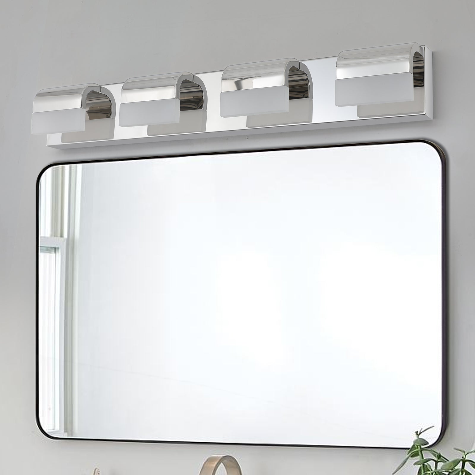 evoltleds Contemporary Chrome LED 4-Light Bathroom Vanity Fixture eprolo 