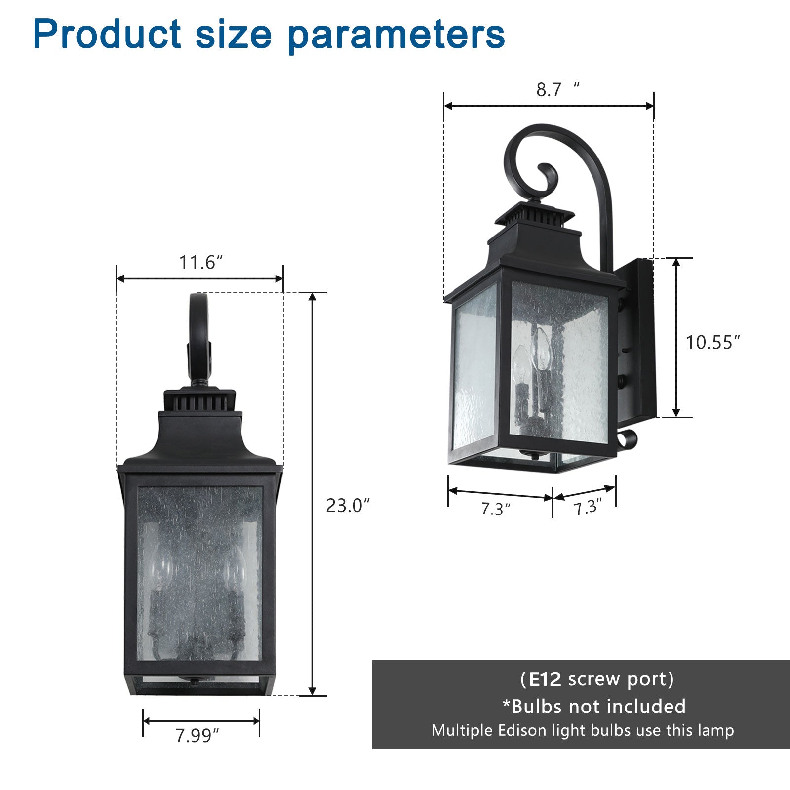 Modern Black Aluminum Outdoor Wall Light with Frosted Glass Panels - evoltleds