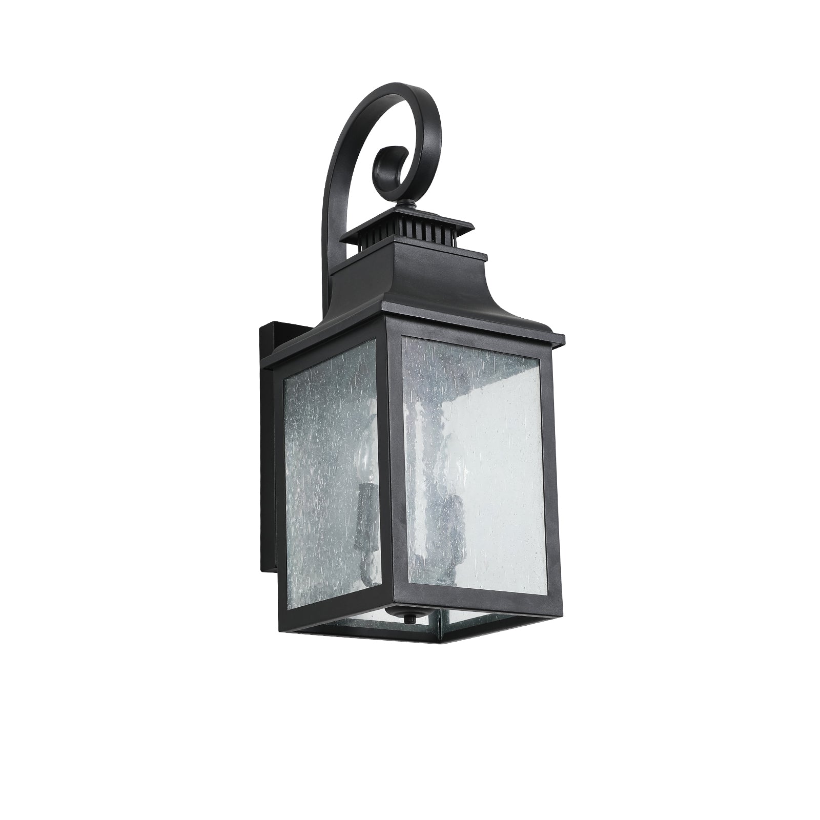 Modern Black Aluminum Outdoor Wall Light with Frosted Glass Panels - evoltleds