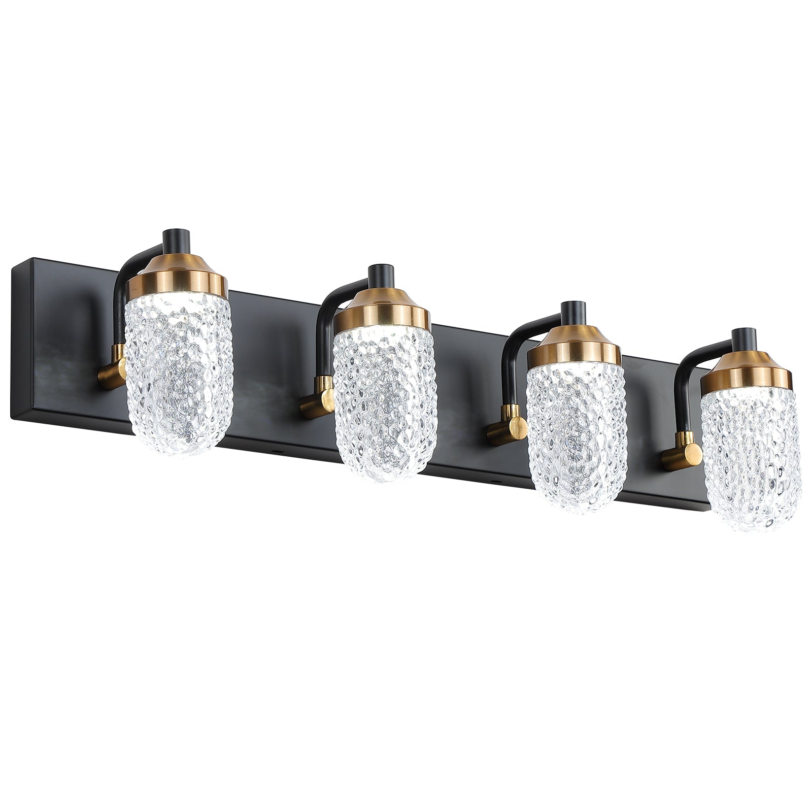 Modern Black Glass Vanity Light - Sleek and Efficient Bathroom Lighting - evoltleds