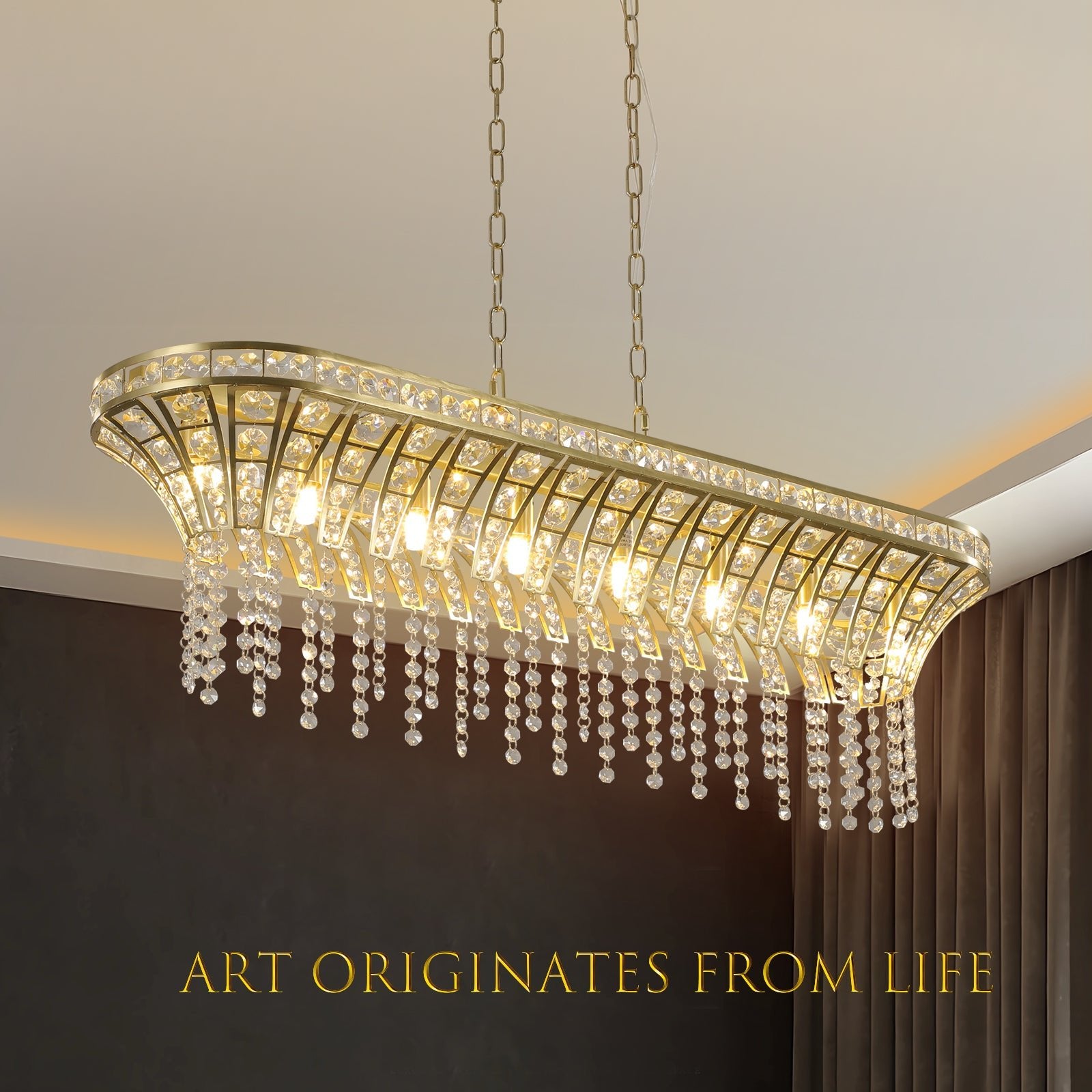 Modern Champagne Gold Kitchen Island Light - evoltleds