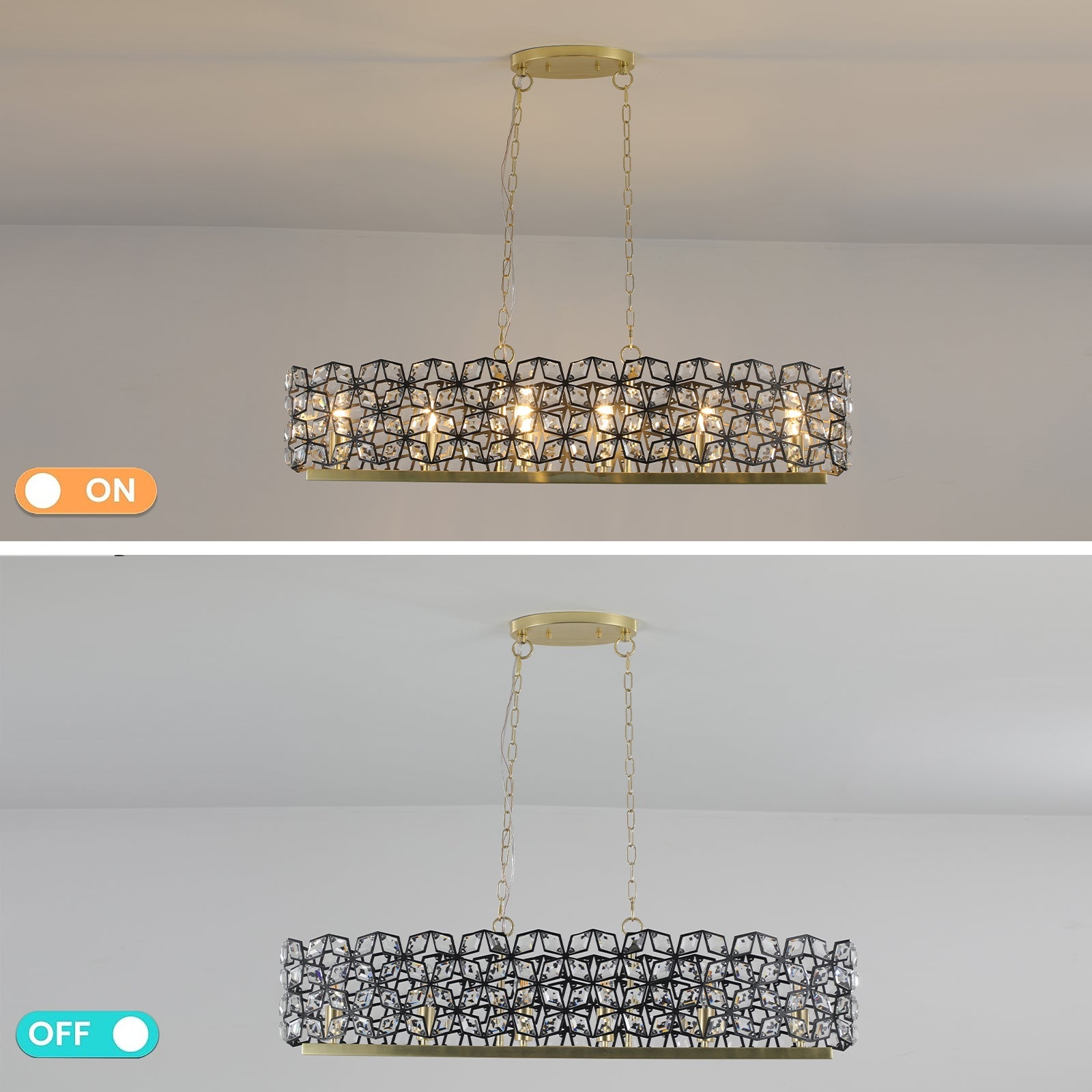 Modern Champagne Gold Oval Crystal Ceiling Chandelier - evoltleds