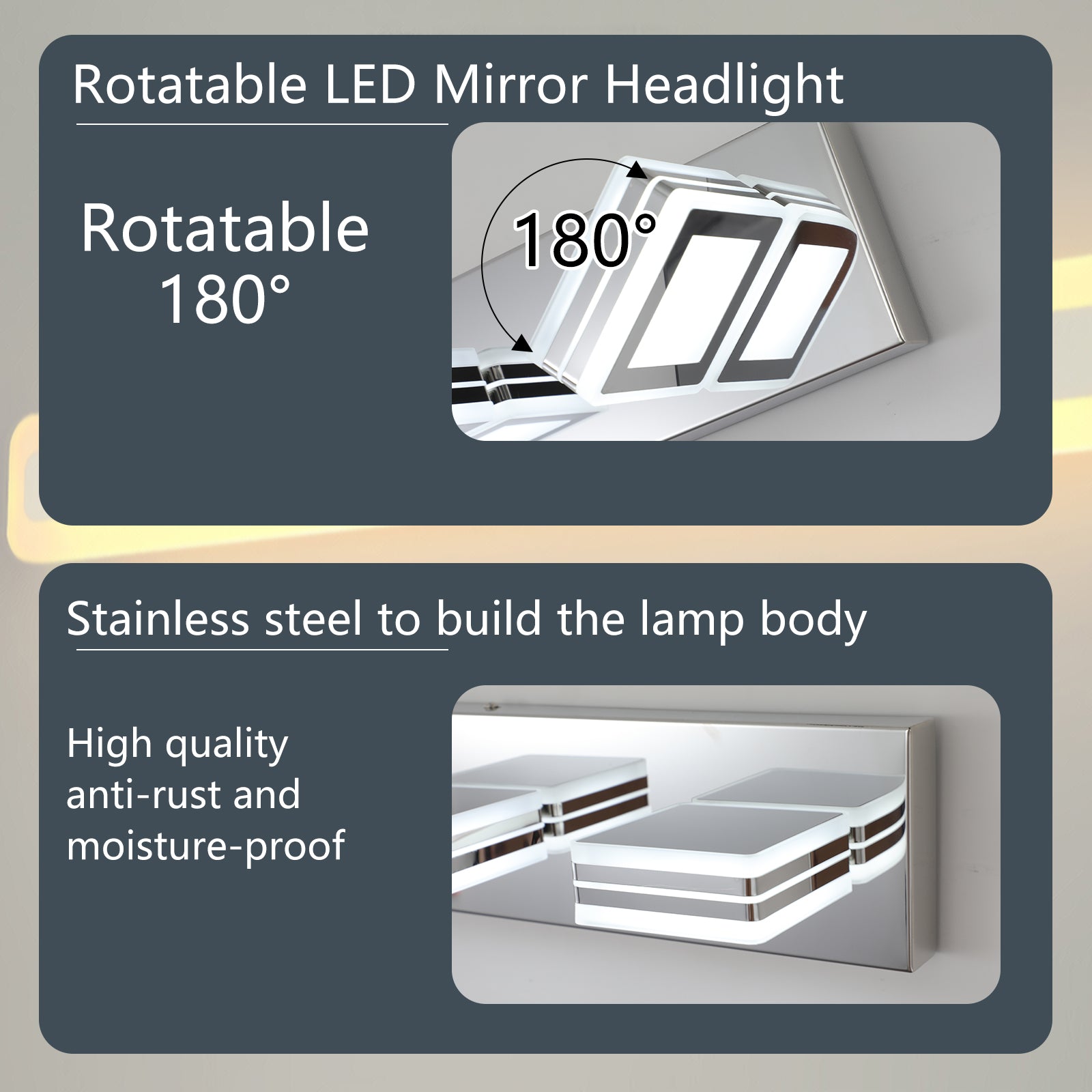 Modern Chrome 6 - Light Vanity Lights - evoltleds