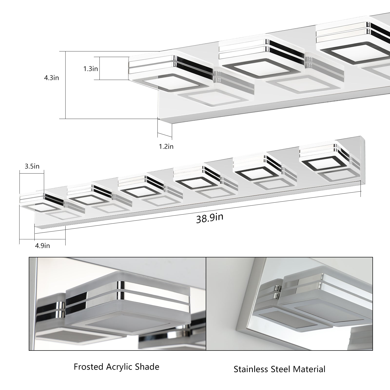 Modern Chrome 6 - Light Vanity Lights - evoltleds