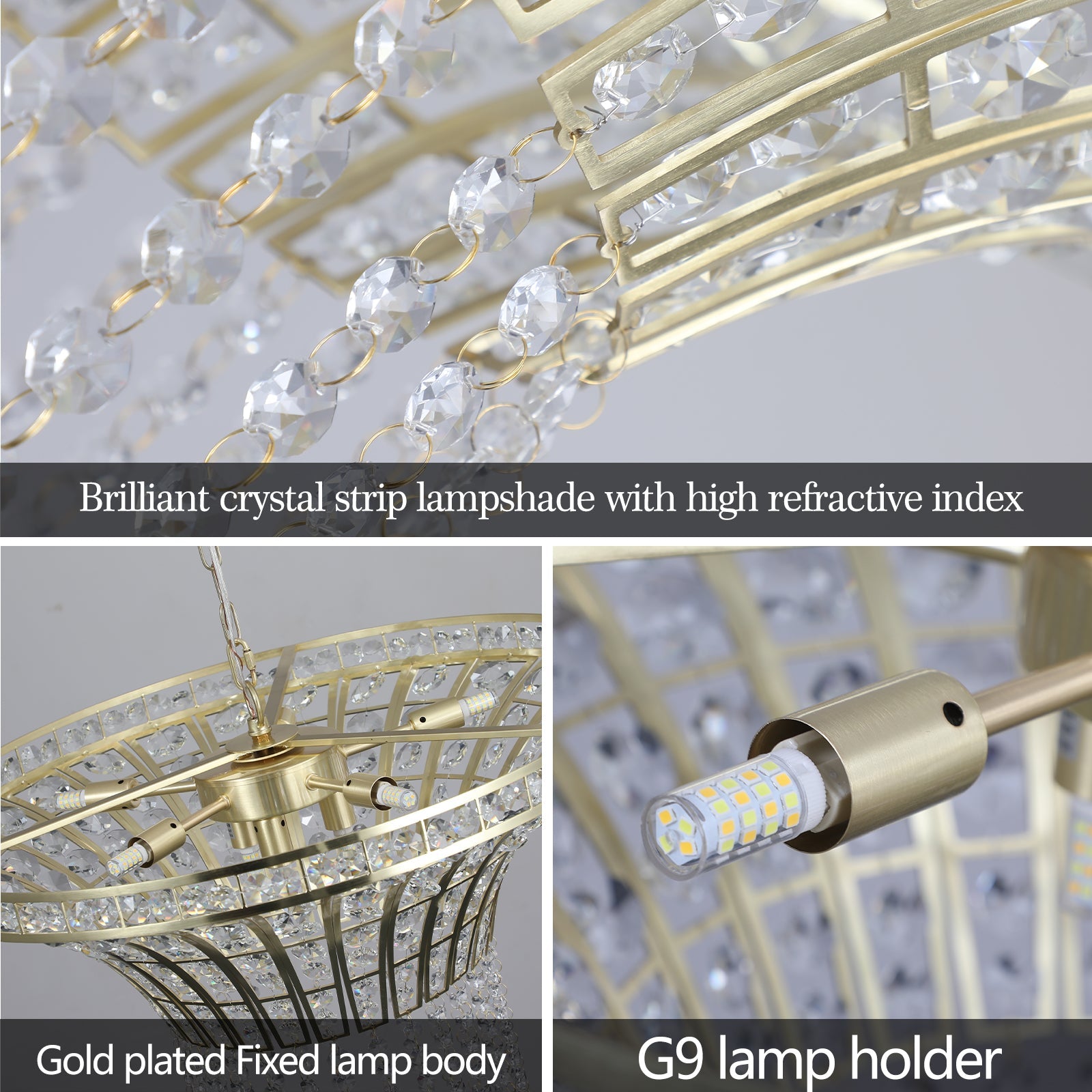 Modern Transparent Crystal Chandelier - evoltleds