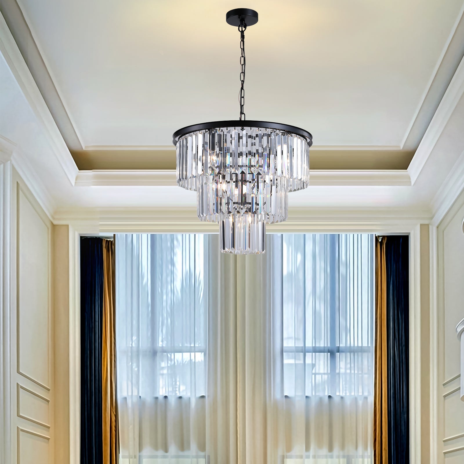 Opulent Noir Crystal Chandelier - evoltleds