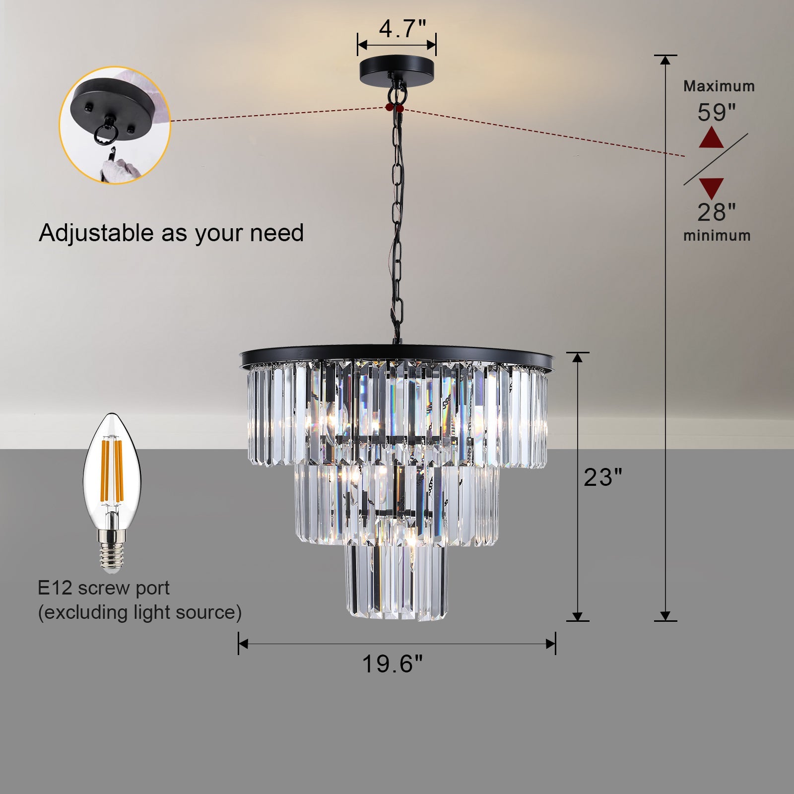 Opulent Noir Crystal Chandelier - evoltleds