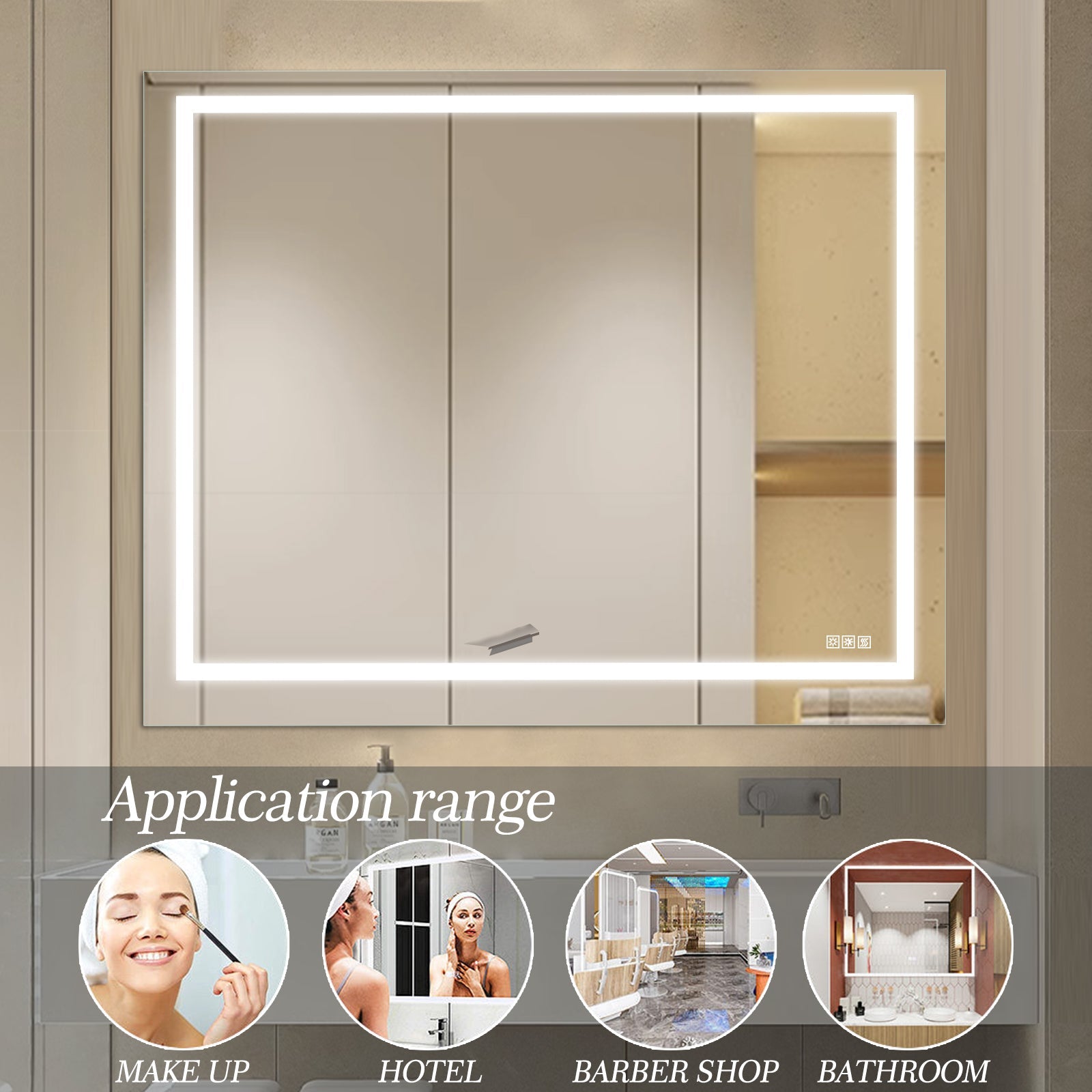 Radiant Rectangle Glass Mirror with LEDS - evoltleds